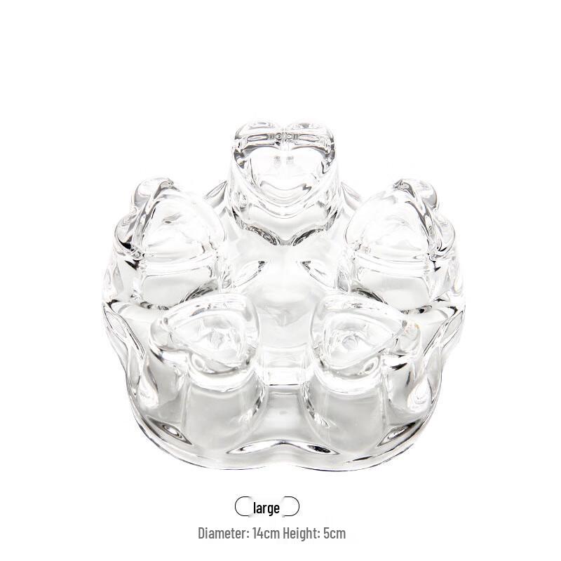 ZISIZ Glass Lotus Candle Holder Set