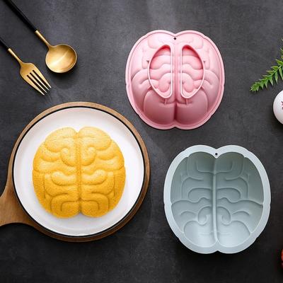 Non-Stick Brain Dessert Mold Pumpkin Halloween Baking Silicone Mold Heart Shape Cake Mold  Fondant