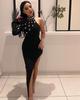 European & American High-End Sexy One-Shoulder Studded Bandage Dress - Long-Sleeved, Slim-Fitting, Luxurious.