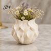 Konservierte Blume Behälter 3D Gedruckte Calla Lilie Relief Vase, Mini Dekorationsvase für Trockenblumen, Minimalistische Matte Weiche Textur Weiß Schreibtisch