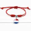 Red Bracelet Trendy With Timeless Gem European Country Flags Unisex Material Mixed