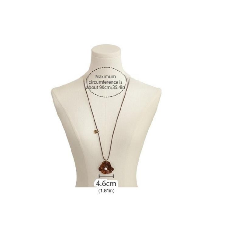 Comfortable Clavicle Chain Lightweight Flower Pendant Necklace Brown Leopard Print Fashion Neck Decoration