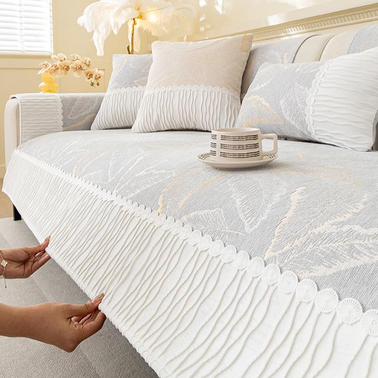 New Sofa Cushion, All-season Non-slip Seat Cushion, Light Luxury Cream Style, High-end Sofa Cover Cover Cloth Towel