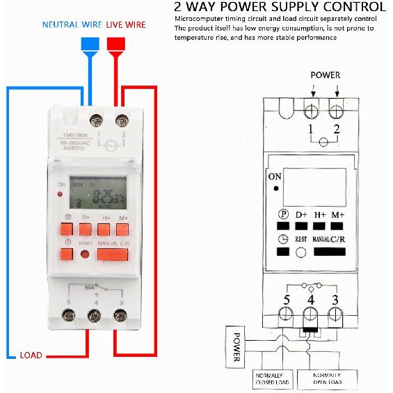 

Pool Digital Time Switch, Digital LCD Display Time Switch Relay 7 Day Programmable Timer Switch with Box, Pool Spa Pump Timer for Water Heater,