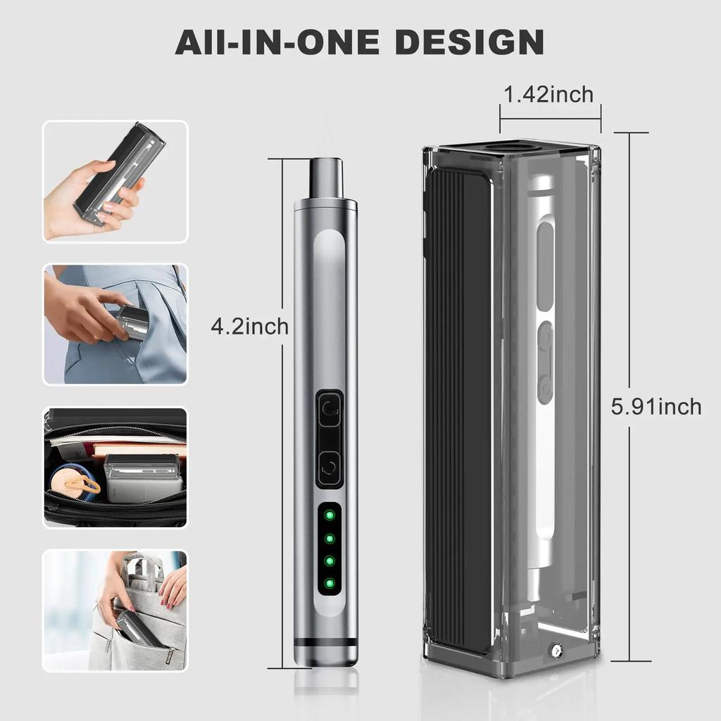 Precision Electric Screwdriver Set 42-in-1 Magnetic Bits 3.7V 5/32'' Hex  Power Mini Repair Tool Kit for iPhone Camera PC Watch