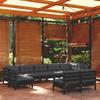 Day and Night - Day and Night Garden Furniture 9 Pieces and Cushions Black Solid Pine Wood