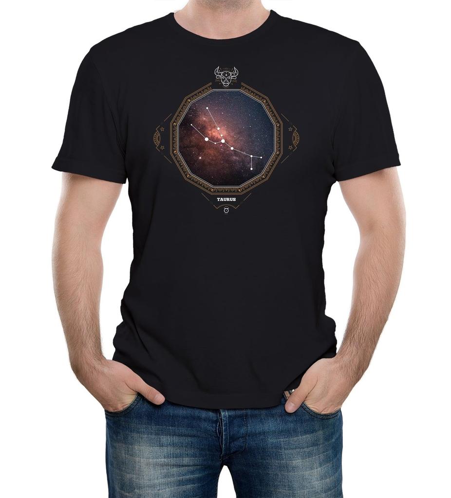 Mens Taurus Star Sign Constellation T-Shirt Mens Womens Tees Top Zodiac Astrology Horoscope