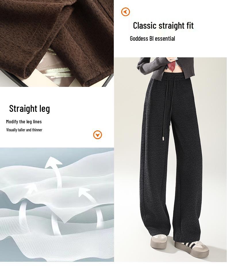 Women's Urban Wool Blend Fleece-Lined Wide-Leg Trousers: Autumn 2025 Bestseller for Comfortable Casual Commutes