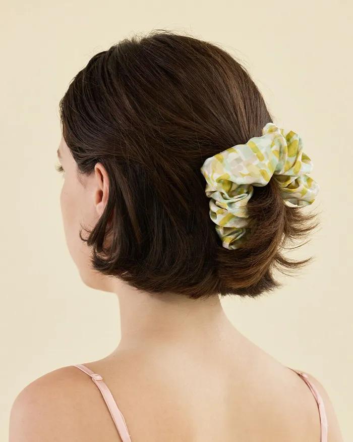 Golden shape silk scrunchie