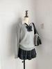 Maglione a pullover stile uniforme JK originale a due pezzi: Maglieria Giapponese Academy per Autunno, Inverno, Primavera.