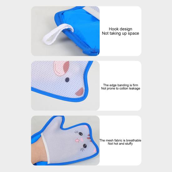 Pet Hair Removal Gloves Cartoon Double-Sided Pet Fur Remover with Electrostatic Tech for Furniture Carpet Car Seat Sofa Reusable Grooming Gloves