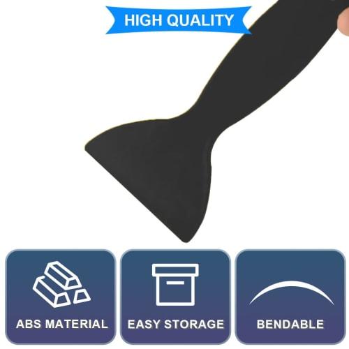 Xiatiaosann 12pcs Plastic Resin Removal Scraper, Flexible Paint Spatula, Putty Knife, Bubble Removal Sticker Installation Tool, 2 Colors (Black/Orange