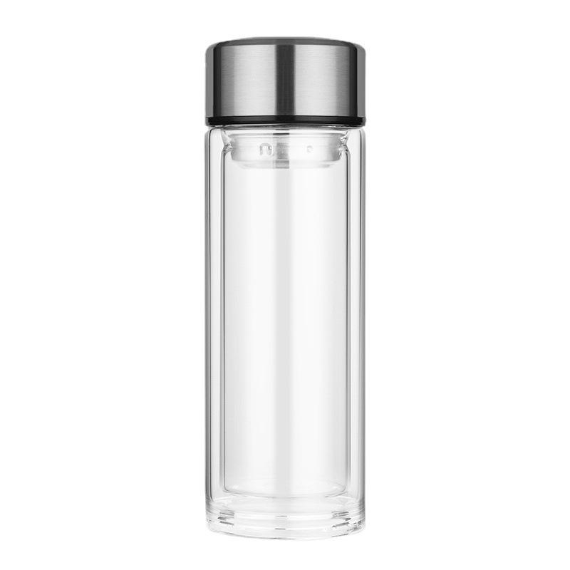Custom Transparent Double-Walled Glass Cup with Logo - Souvenir Tea Gift Cup High Borosilicate