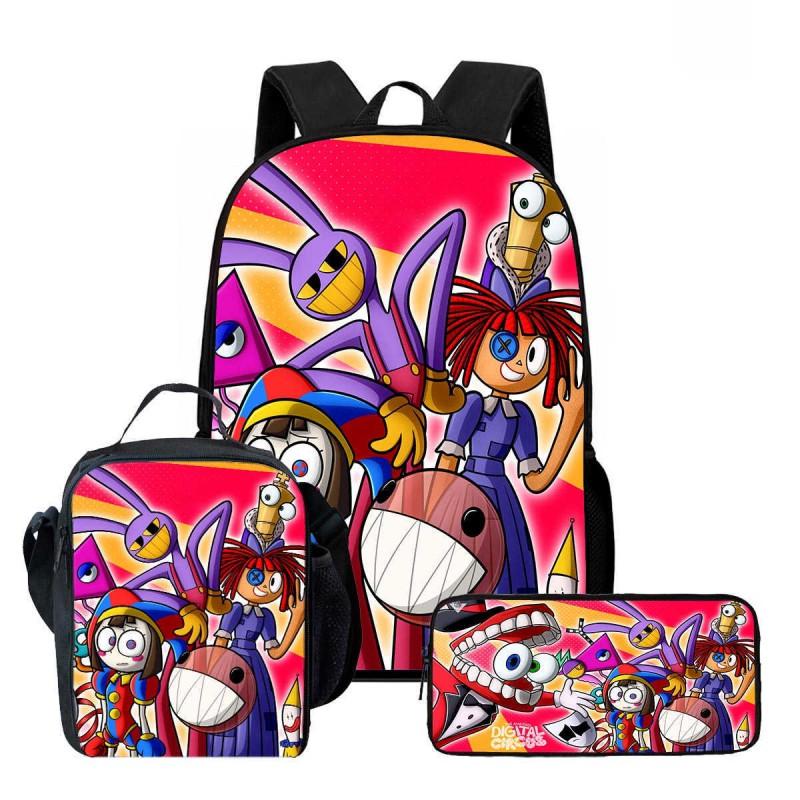 Kids Cartoon Backpack Set With Lunch Bag Pencil Case - Lightweight Ergonomic School Grades 1-6