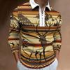 New Men's Sweatshirt Men's Zip Casual Men's Digital Printed Long Sleeve Polo Top