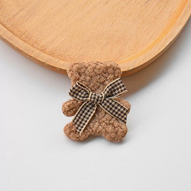 

WTEMPO Cute Brown Plaid Bow Bear Embroidered Patches DIY Iron-On/Sew-On Patches for Clothing Bags Hats Hair Accessories Durable DIY Crafts Patches 30pcs коричневый
