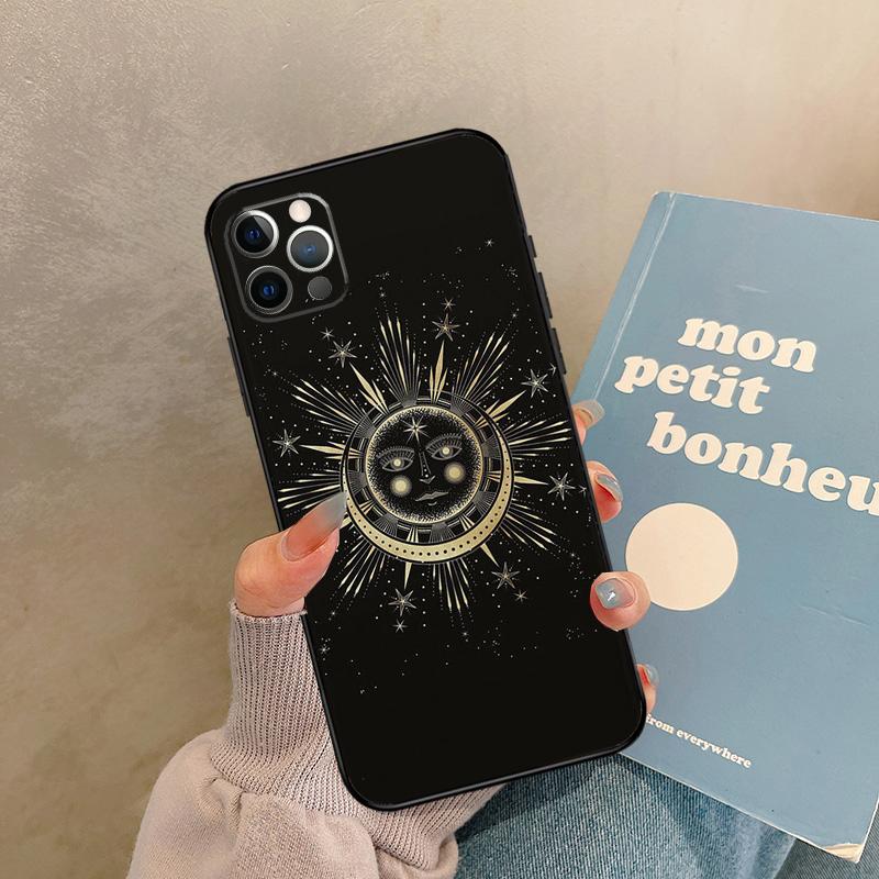 SUN AND MOON Mystic Zodiac Case For iPhone 17 Air 15 14 13 12 11 16 Pro Max 13 Mini XR 15 16 Plus 16e Back Cover Shell