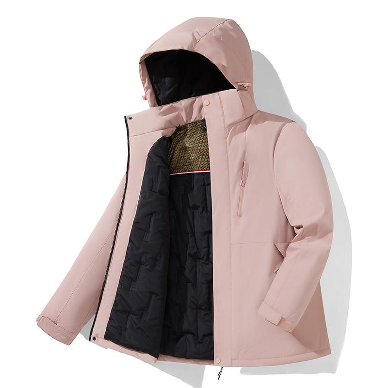 

Hooded down cotton jacket men s couple outdoor warmth new graphene anti-trend cotton suit 6XL