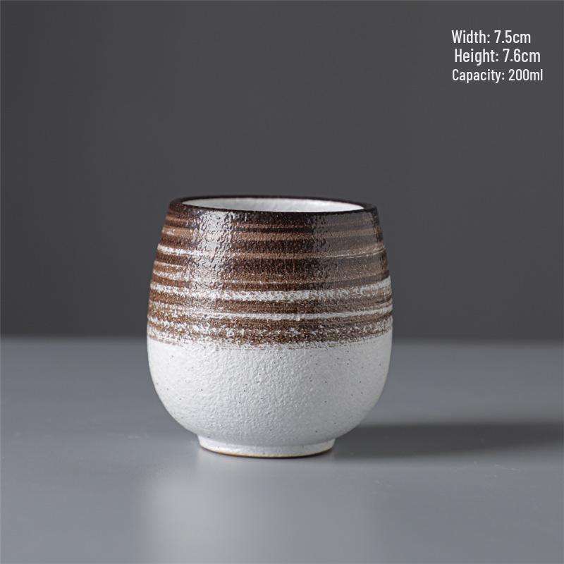 Retro Ceramic Kung Fu Tea Cup: Coarse Pottery Personal Cup for Tea Tasting