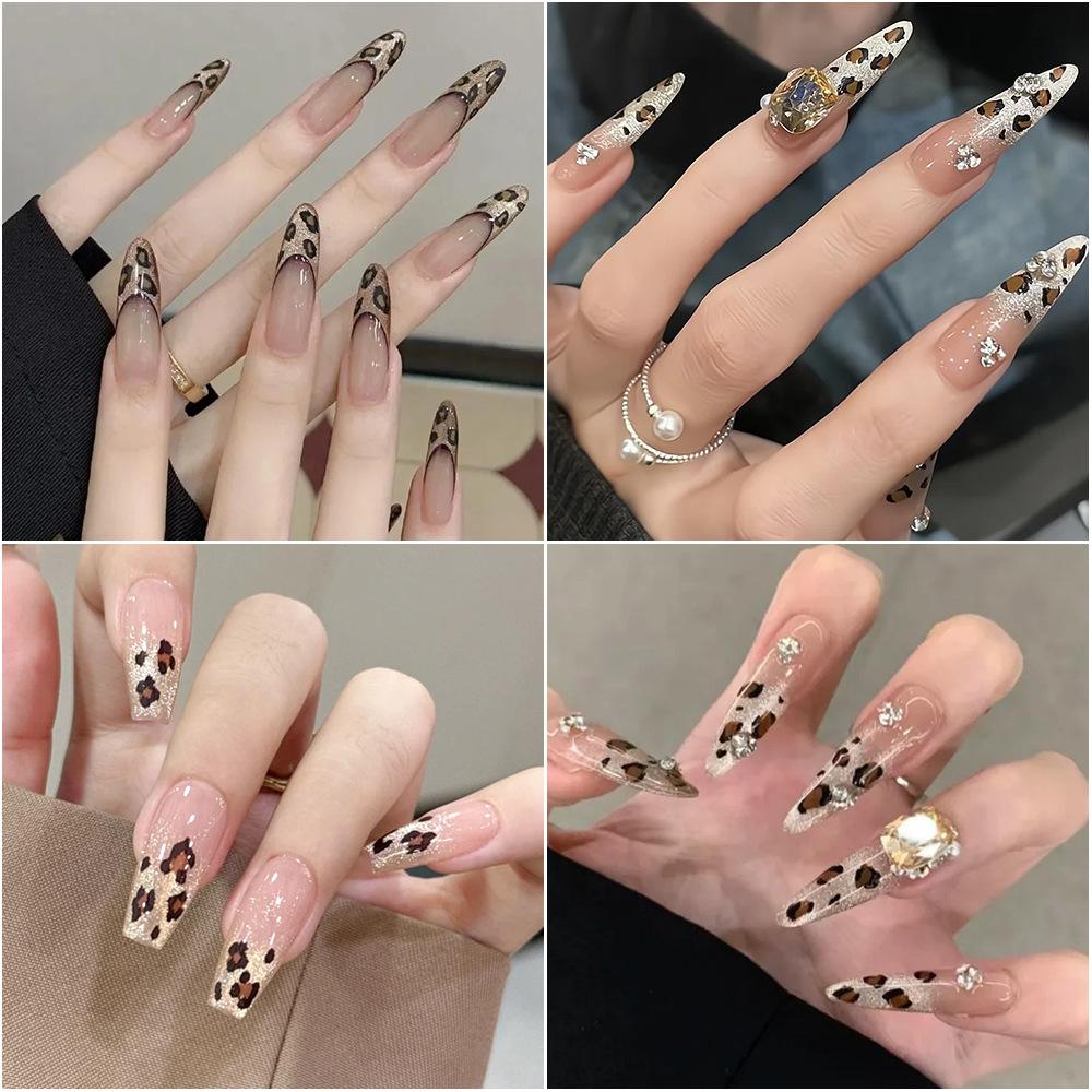 Leopard Print Nail Art Sticker Autumn And Winter Adhesive Obedient Nail Sticker Spice Girl Leopard Print Nail Art Decal