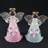 Fourcart Cute Handmade Glass Little Prima Angel Bells (Set of 6), Pink