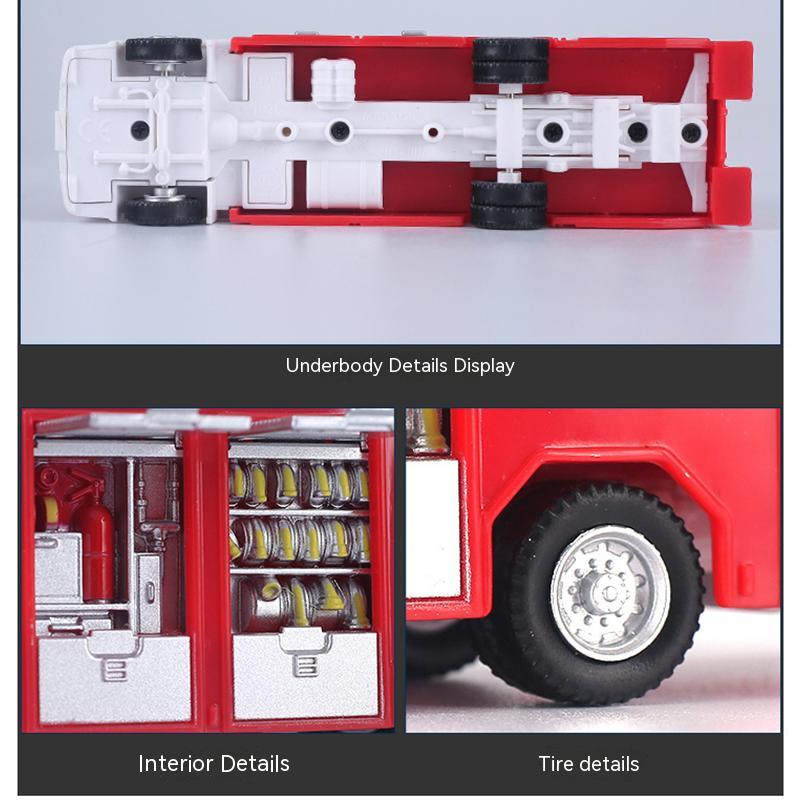 1/64 Vehicul de inginerie pentru om din aliaj de simulare pentru copii, camion de pompieri, vehicul de transport, jucării rafinate turnate sub presiune, cadou educațional de Crăciun