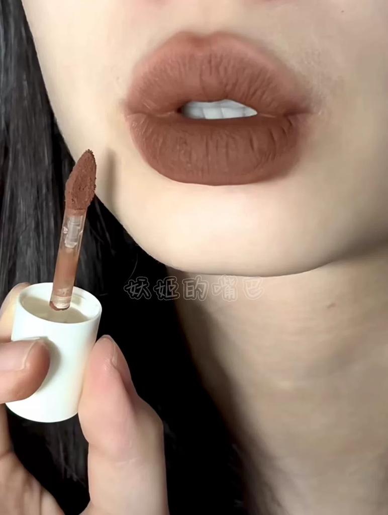 Sweet Milk Peach Powder! Akf Lip Mud M17 Fig Roasted Milk Low Saturation Natural Look Lipstick Lip Gloss