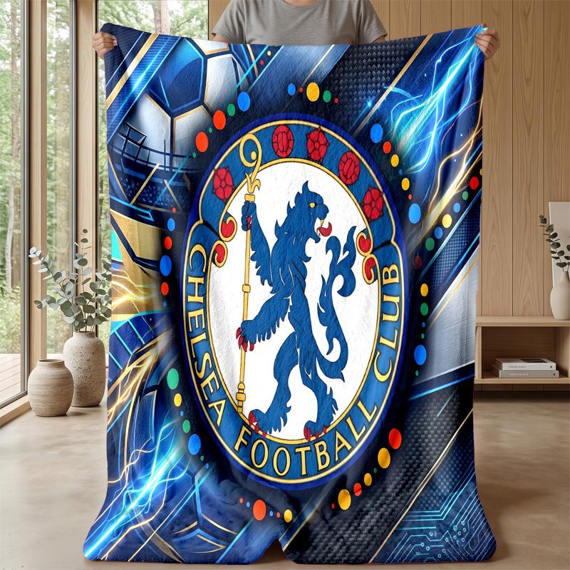 Chelsea FC Theme blanket Soft Flannel Blanket Plush Throw Blanket Cozy Sofa Bed Blanket for Home Decor