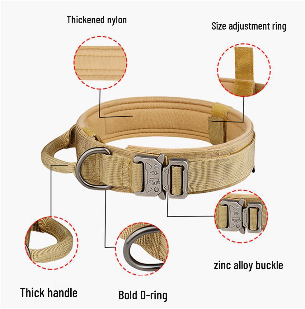 Outdoor Tactical Nylon Dog Collar with Liftable Handle