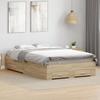 VidaXL Cadre de lit avec tiroirs chêne sonoma 120x190 cm en bois d'ingénierie 3345116