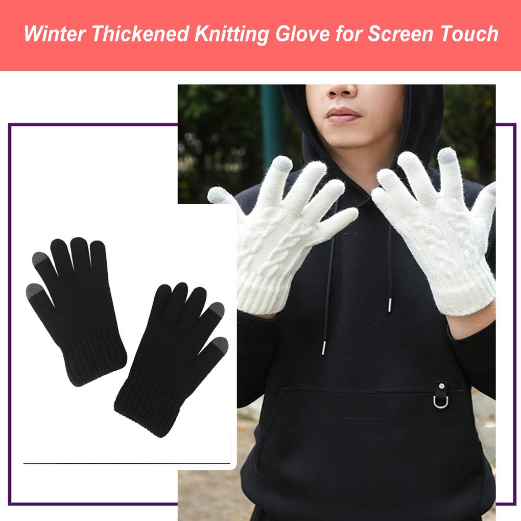 Knit Gloves Thickened Clothes Accessory Simple Style Outdoor Winter Gloves Body Warming Accessories Sports Hands Covers