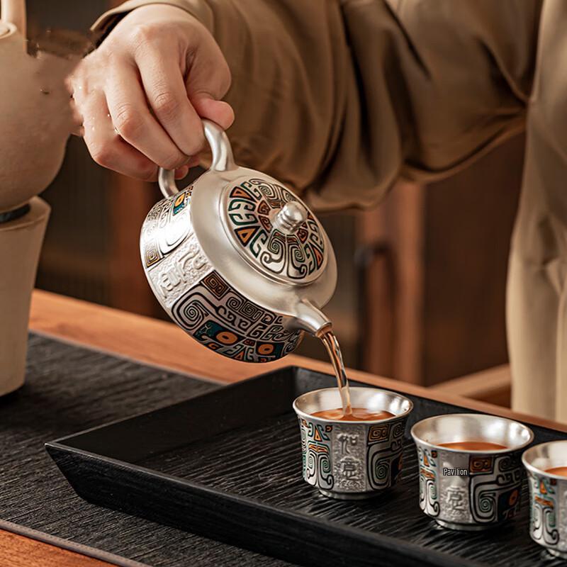 Dunhuang Cultural Gilded Silver Tea Set