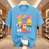 Summer Unisexs Fruit Stickers Graphic Print Tshirt Streetwear Oversized Loose Casual Short Sleeve Suitable For All Seasons Tops