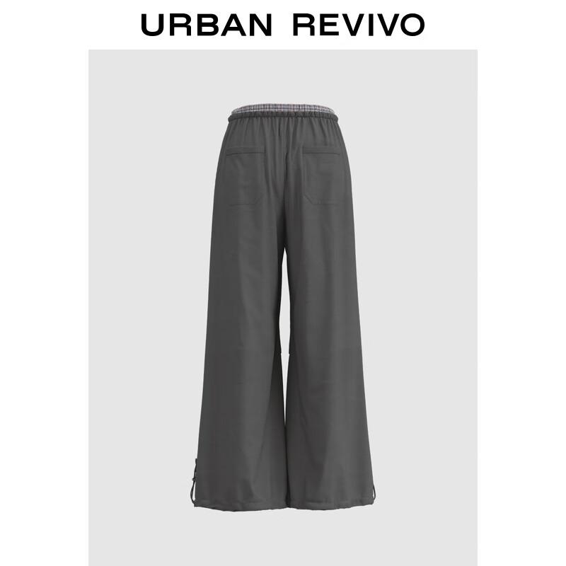 UR Women's Plaid Pleated Drawstring Wide-Leg Pants