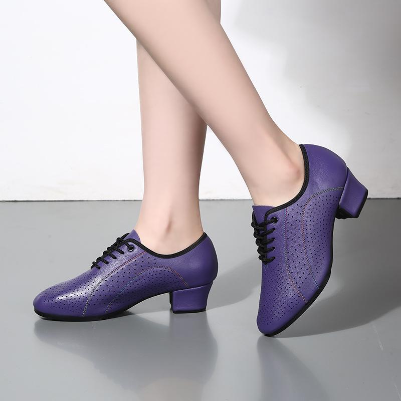Genuine cowhide dance shoes women's soft-soled adult square dance shoes dance shoes genuine leather women's modern dance Latin dance shoes