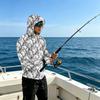 Men's Sun Jacket with Hood - Long Sleeve Raglan Camouflage Print, Casual Summer Outdoor Jacket