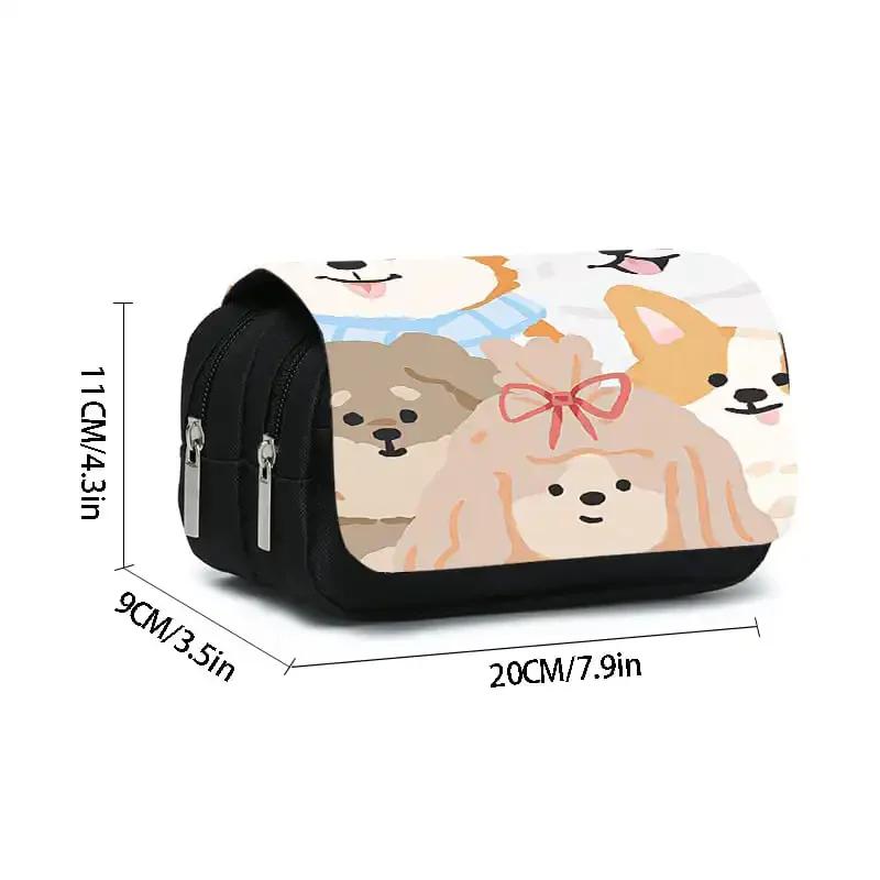 Astuccio Doppia Cerniera Cane a Tratti Cartoon per Ragazzo/Ragazza Miglior Regalo Astuccio Portapenne Cartoon 3D Astuccio Scuola per Bambini