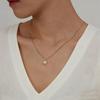 European French Minimalist Single Pearl Titanium Steel Clavicle Necklace
