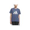 Adidas Graphic Short Sleeve T-Shirt Comfortable Versatile Casual Soft Men T-Shirts Gray Blue KB7749