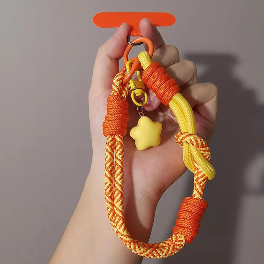 Strapazierfähiges Verstellbares Handy-Lanyard Handgelenksband 2-in-1 Kurze Handschlaufe Gewebt Stilvolles Handy-Zubehör für Männer und Frauen
