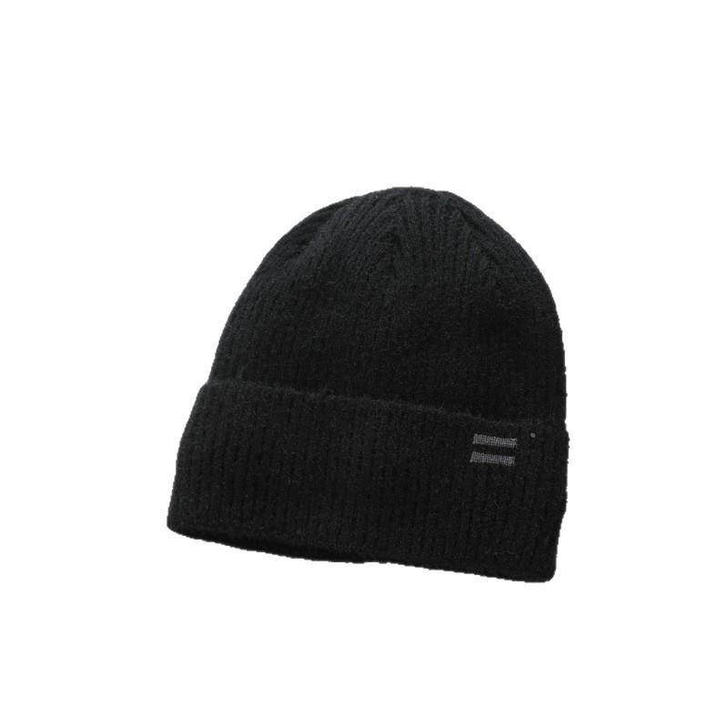 Simple Letter Embroidery Knitted Hat for Women Plus Velvet Thickened Woolen Hat Letters for Men and Women
