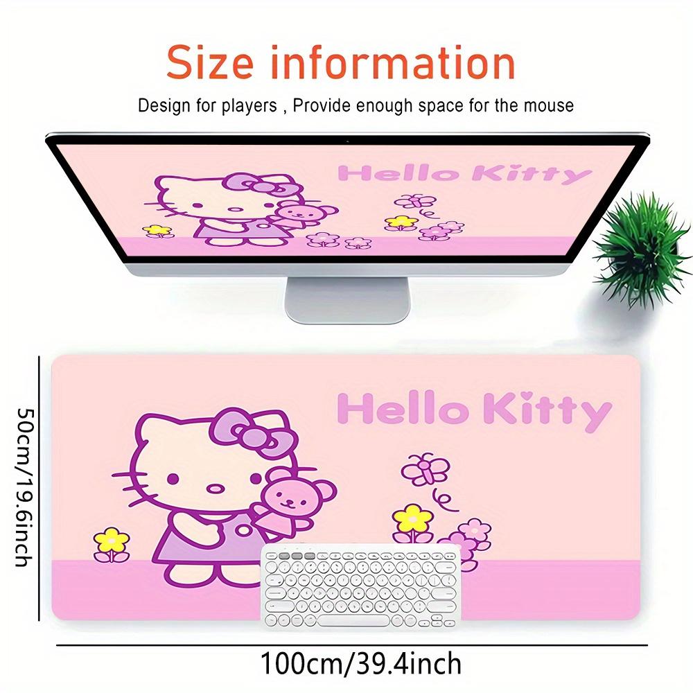 Hello Kitty, Flowers Themed XXL Mouse Pad - Non-slip Rubber Desk Mat for Gaming and Office Use, Multi-Function Keyboard 0826022a