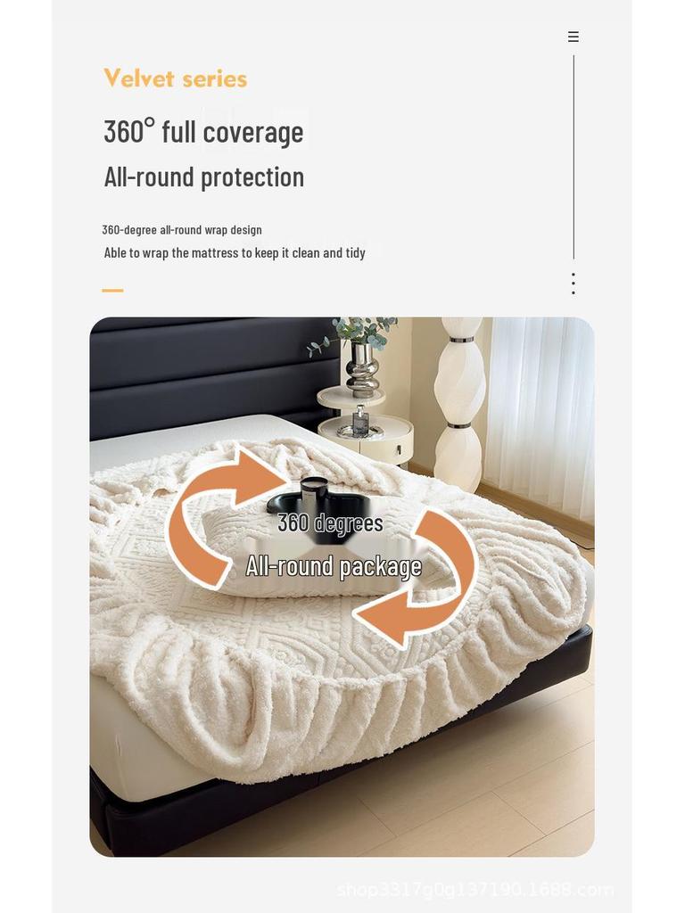 Thick Flannel & Velvet Mattress Protector Bedspread