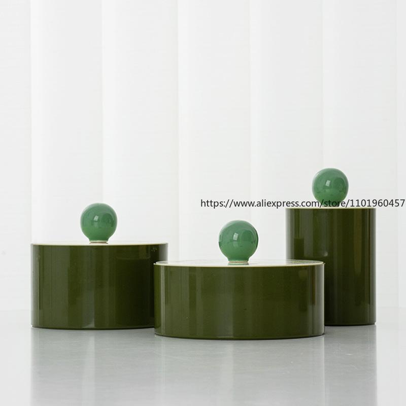 Nordic Ins Jewelry Box Round Ball With Lid Multi Layer Ring Stud Earrings Small Items Storage Jewelry Box