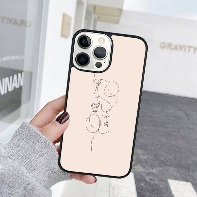 Line Art Sketch Flower Girl Phone Case For iPhone 17 Air 15 16 Cover  11 13 14 Pro Max 12 Plus Max Fundas