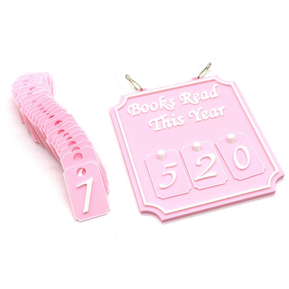Reading Goal This Year Book Tracker Bookish Decor Reading Tracker  Library Decor Pink Without Base