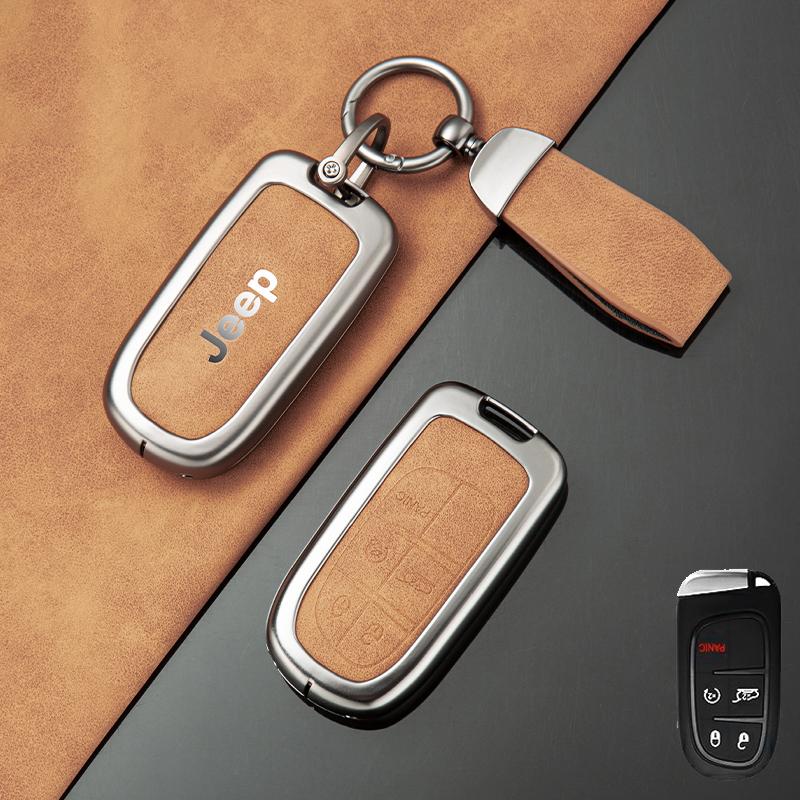 

Cup Holders Alloy Leather Car Key Case Cover For Jeep Renegade Wrangler Patriot Grand Cherokee Compass Liberty WK2 KL MP BU SRT
