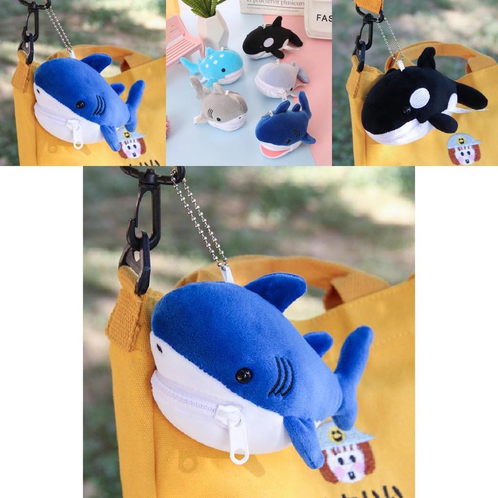 Cute Shark Blue Whale Orcinus Orca Plush Doll Pendant Wallet For Kids And Collectors