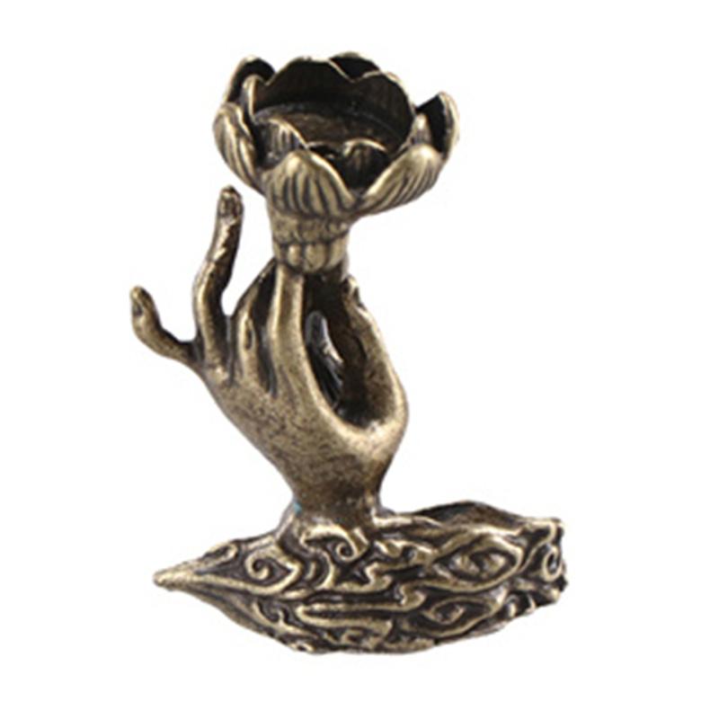 Pure Copper Backflow Incense Buddha Hand Lotus Brass Incense Frame Incense Zen Tea Ceremony Table Tea Table Furnishings