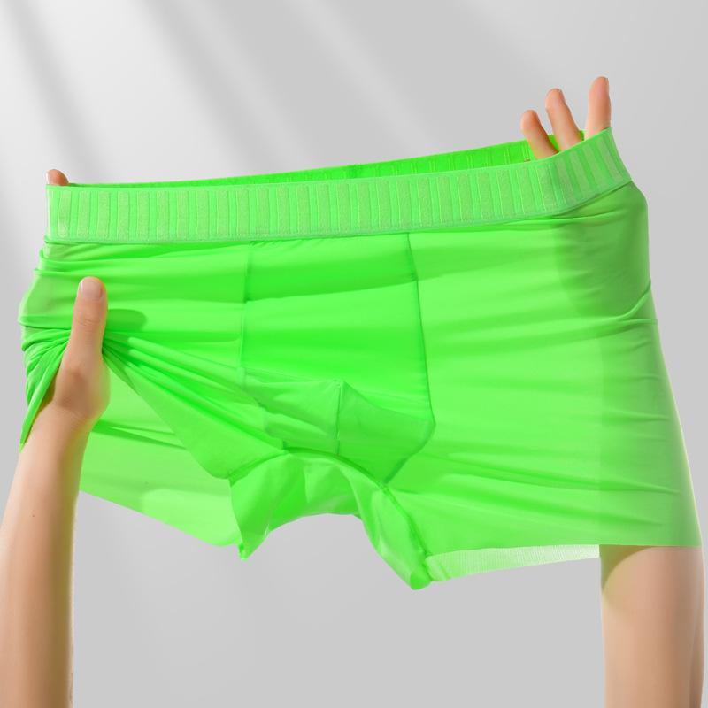 Men's Summer Ice Silk Non-mark Breathable Mulberry Silk Crotch Comfortable Flat Angle Underwear